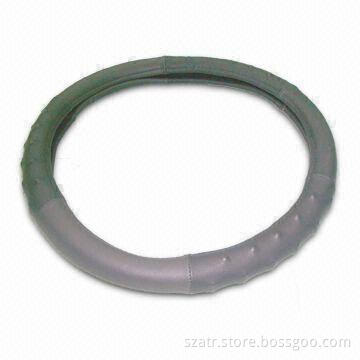 Car Steering Wheel Cover, Made of PU or Genuine Leather, Also Available in Black Color